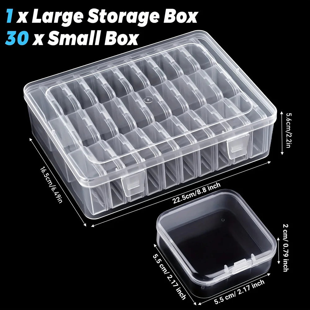 Caja de almacenamiento de bordado de pintura de diamante DIY, contenedor de almacenamiento de mosaicos de galletas de joyería de uñas, caja de almacenamiento multifuncional