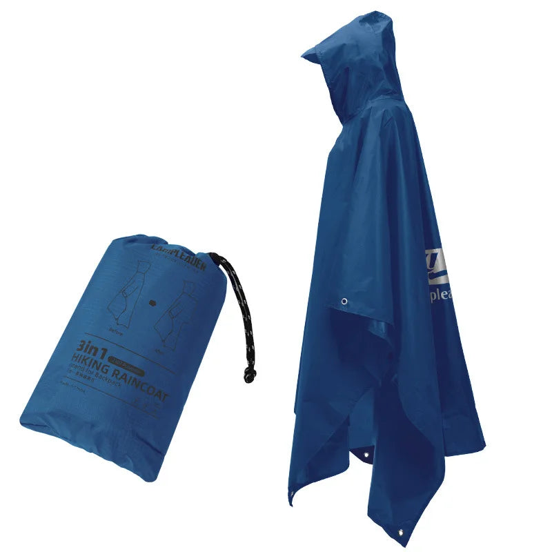 Manteau imperméable d'extérieur 3 en 1, manches longues à capuche, Poncho de pluie imperméable pour moto, Camping, randonnée, voyage, tente