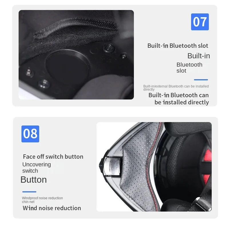 Casque de moto intégral ORZ-B08A, motif Mecha brillant, casque de course, casque de sécurité certifié DOT de Style italien avec Vi teinté
