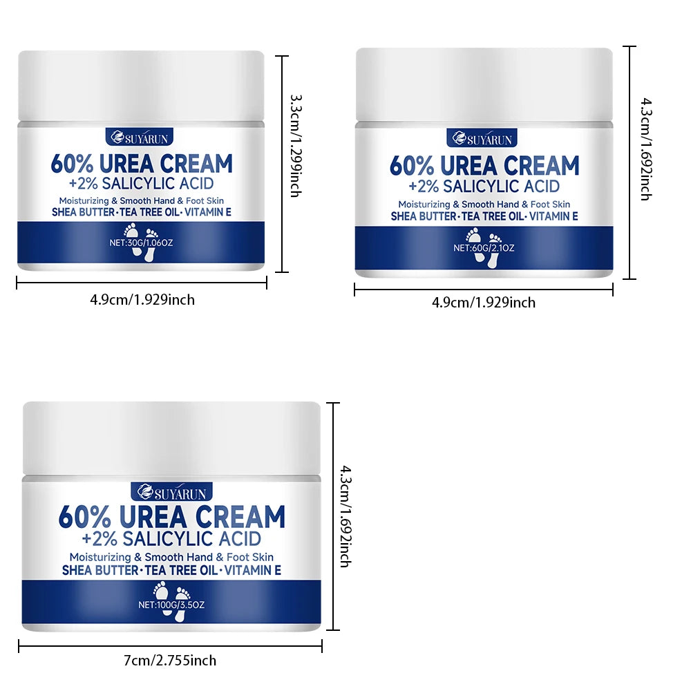 Crème Pieds à l’Urée 60% — Talons Craquelés, Peau Sèche & Callosités