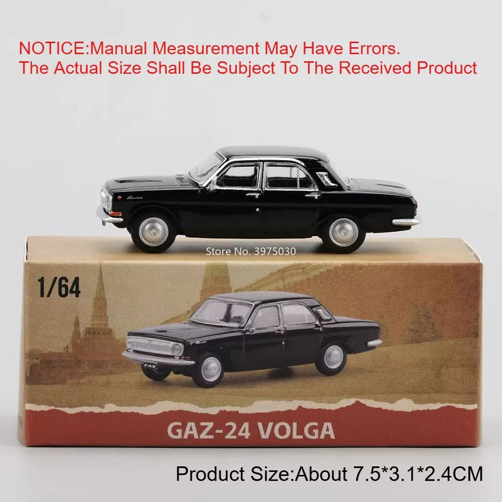 Modelos de coches de juguete GAZ-24 a escala 1:64 con ruedas, absorción de golpes, vehículos en miniatura, modelo interior simulado de coche para entretenimiento educativo infantil
