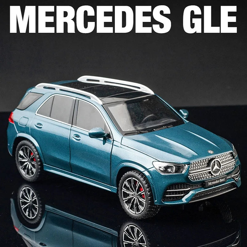 Modelo de vehículo todoterreno Benz GLE350 de metal fundido a presión para niños, juguetes de coche de simulación, colección, 1:24, inventario, luz y sonido, regalo