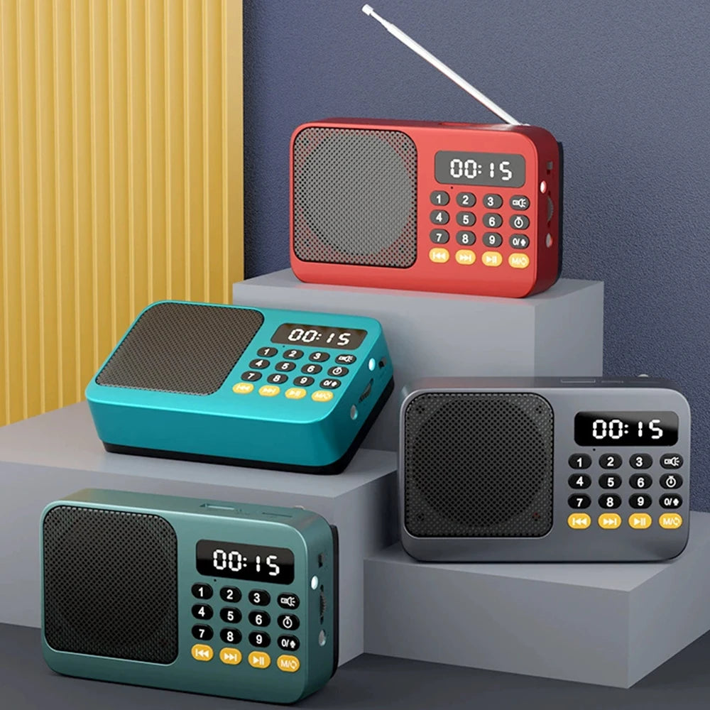 Radio FM Portable Bluetooth 5.0, petite boîte de son rechargeable d'urgence, Mini haut-parleur Vintage, lecteur Mp3, Support carte TF, lecteur USB