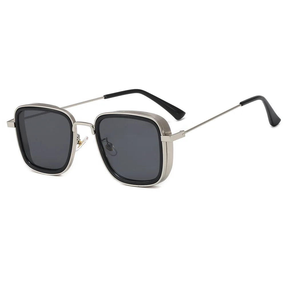 Lunettes de soleil Steampunk vintage pour hommes 2025 — rétro, métal, carré, femmes