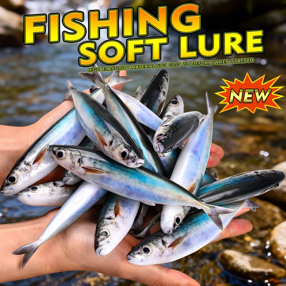 Leurres Souples Grande Taille — Lot de 3 Appats Pêche