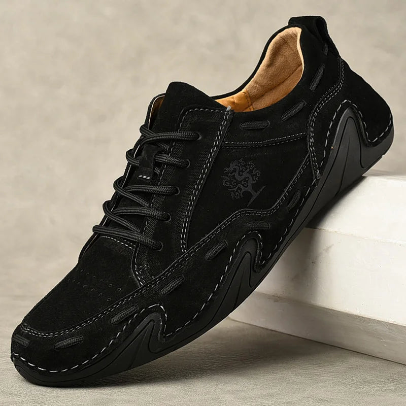 Zapatos casuales de cuero para hombre, zapatillas deportivas hechas a mano, mocasines transpirables, marca de lujo, zapatos náuticos, talla grande 38-48