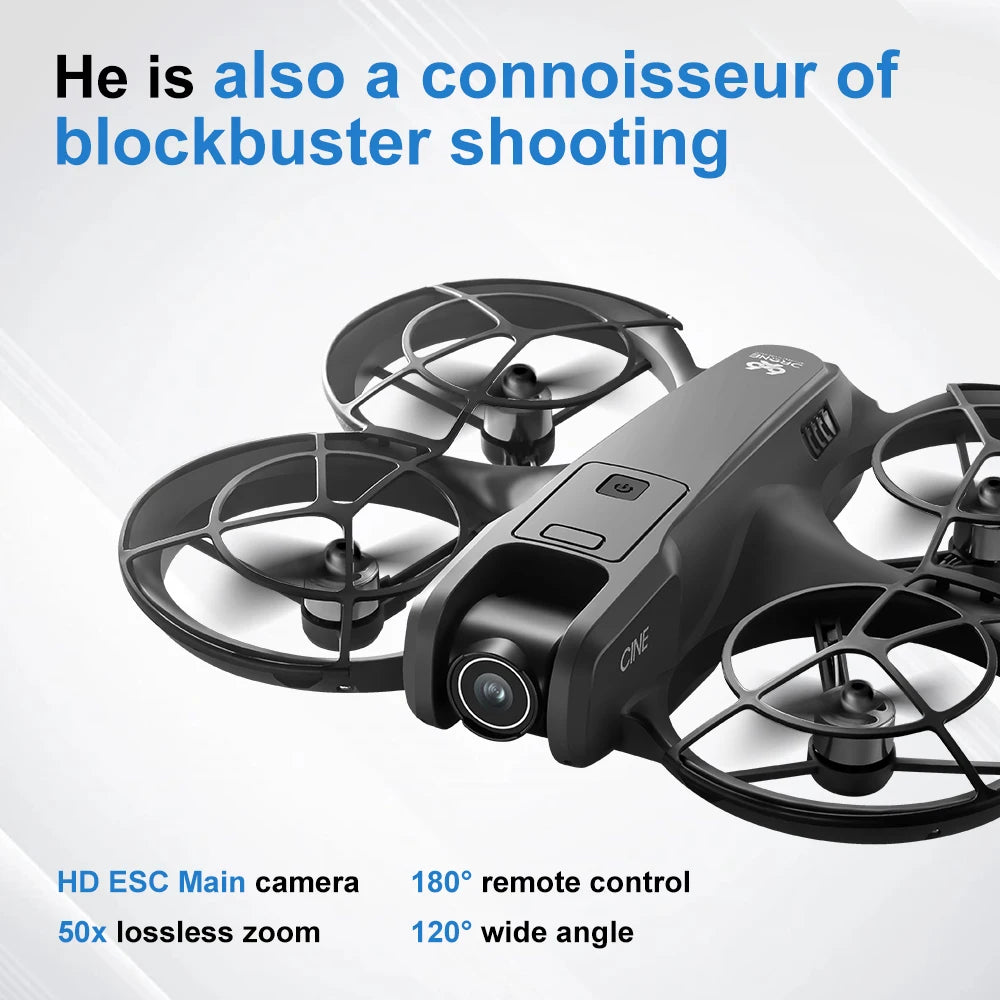 Mini drone 4K — double caméra 8K, évitement intelligent d'obstacles, quadricoptère brushless, jouet RC enfants