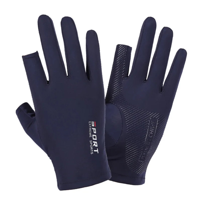 Gants de pêche pour Sport de plein air, 1 paire, écran tactile, équipement de protection fin Anti Uv, gants de course pour moto, antidérapants sur glace, respirants