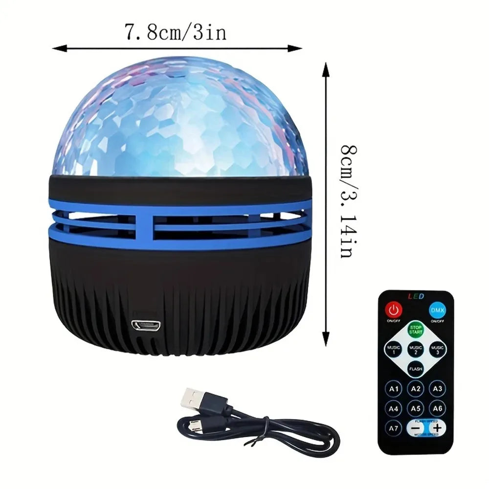 Smart Remote RGB Star Galaxy Projector - Automatic Rotating LED Aurora Lamp, USB Powered for Home Bedroom KTV Decoration