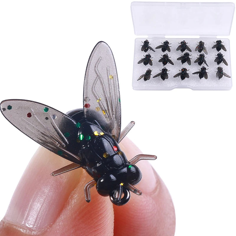 Boîte kit leurre de pêche — appât souple, mouches, insectes, petit poisson, leurres artificiels, brochet, carpe, bar