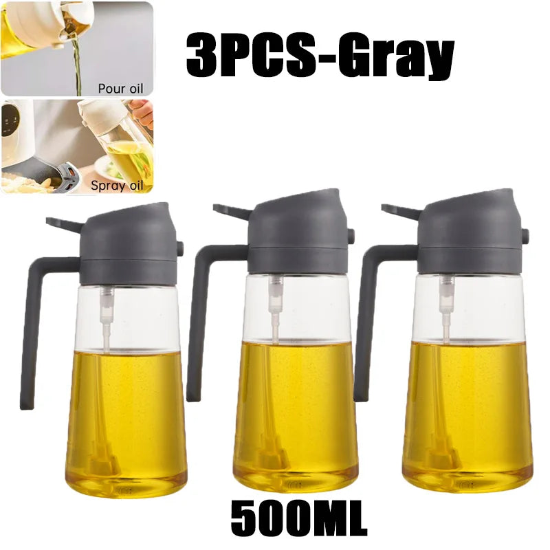 Botella pulverizadora de aceite de oliva para barbacoa, pulverizador de aceite de oliva de plástico, botella vacía, botella de vinagre o brocha de aceite, 200/300/500ml