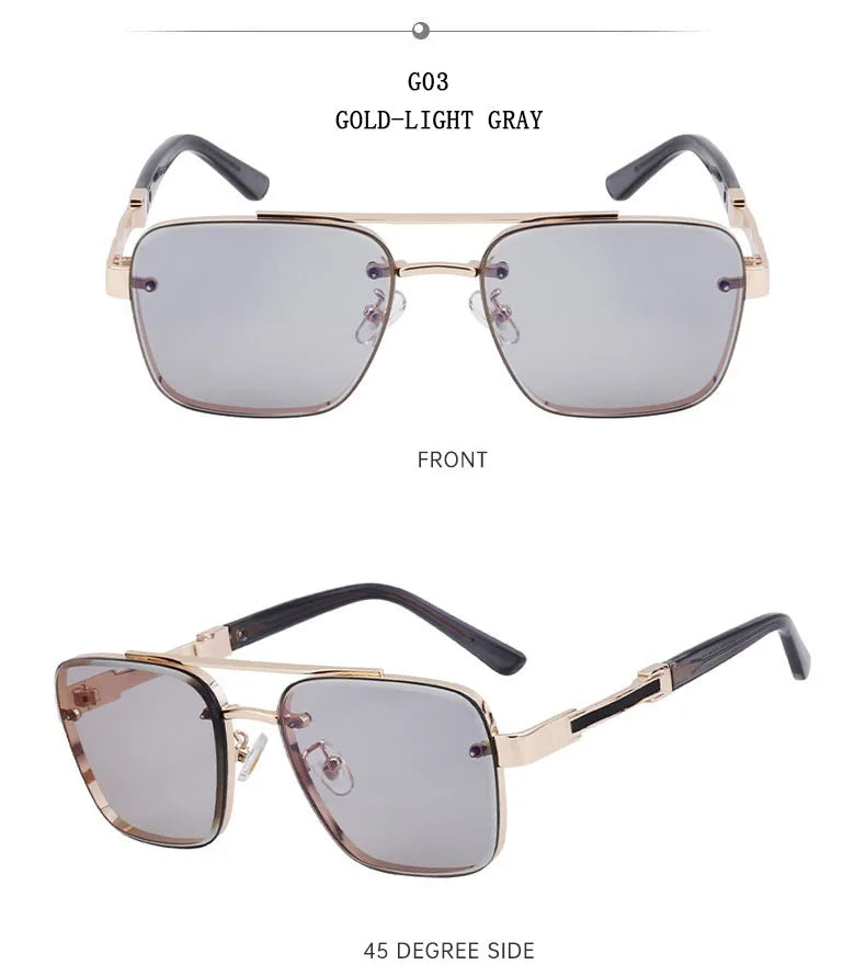 Lunettes de soleil pour hommes vintage carrées — femmes, rétro, mode
