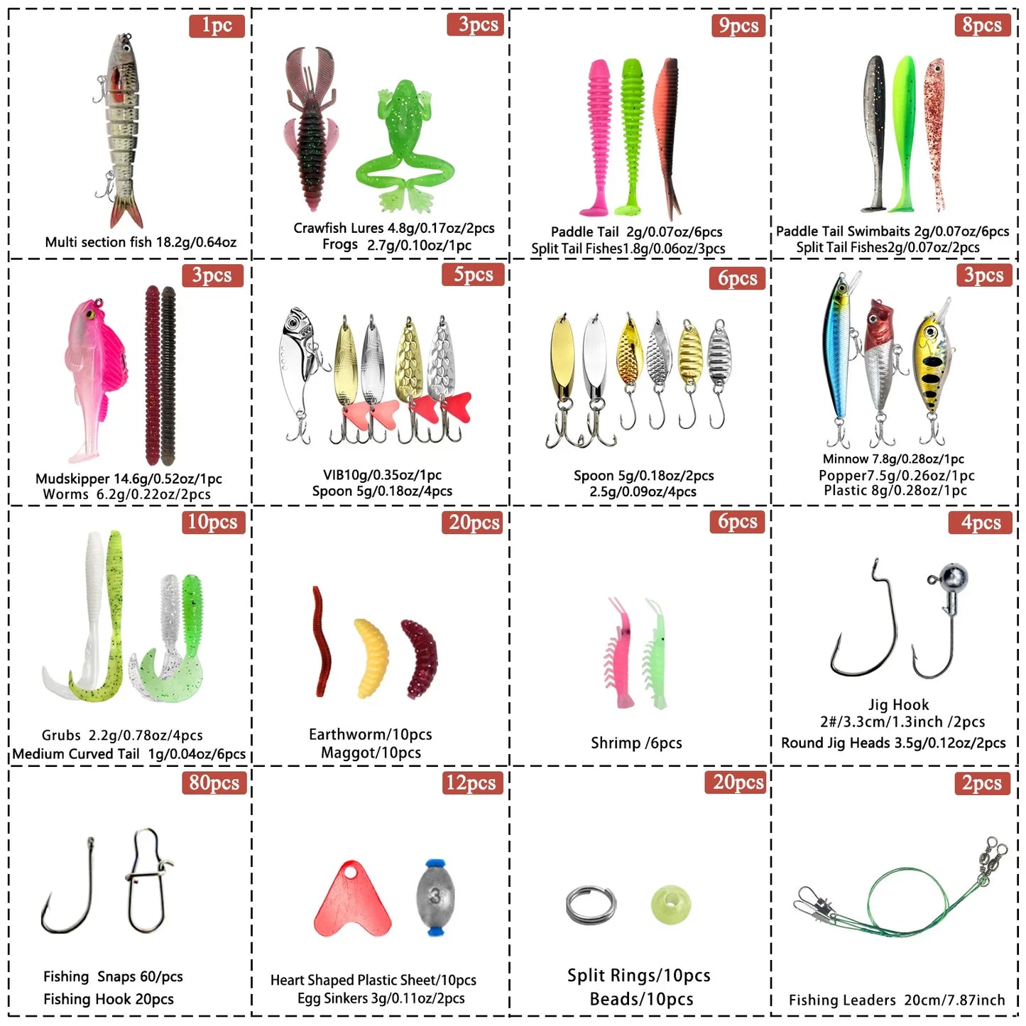 Kit de leurres de pêche pour truite, brochet, basse, multi-leurre, ensemble de matériel superposé, équipement professionnel, 83/133/193/239/409 pièces