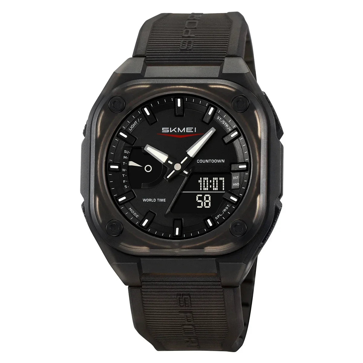 Montre-bracelet numérique étanche pour homme — réveil, sport, mode business