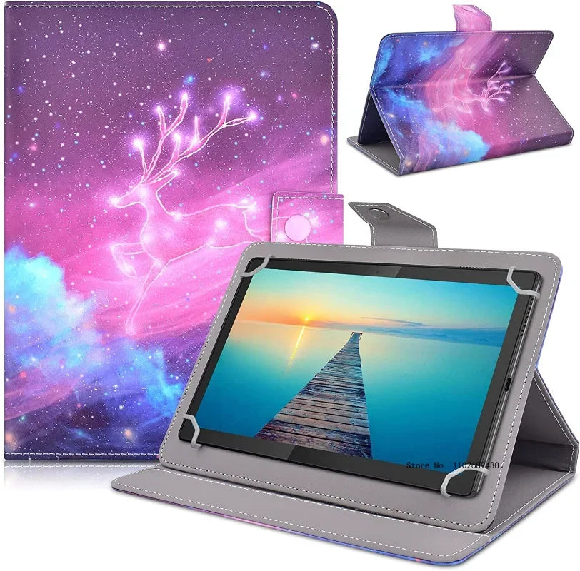 Estuche universal para tableta de 7" 8" 10.1", funda para tableta de 8 pulgadas 10 pulgadas, cubierta de soporte de cuero PET para Android/iOS/Windows de 7-10.5 pulgadas Capa