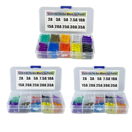 Mini Fusibles Voiture Automatiques 2A à 35A — Kit Assortiment Lame Mallette Rangement