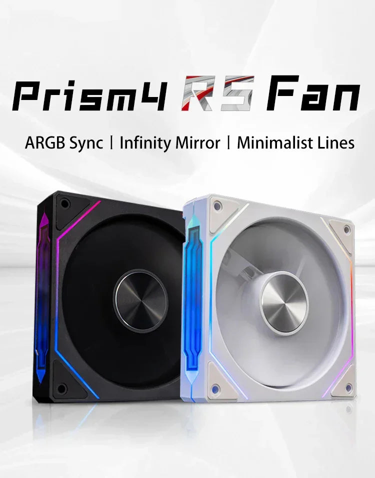 ICE baleine prisme 4RS ARGB PC boîtier ventilateur 120mm Infinity miroir conception carte mère éclairage synchronisation 4PIN PWM CPU refroidisseur ventilateur