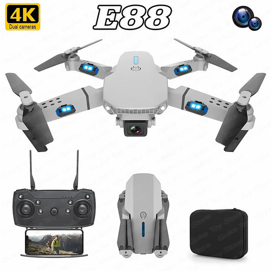 E88 Pro WIFI FPV Drone Wide Angle HD 4K 1080P Camera Altitude Hold Foldable RC Quadcopter Dron Helicopter Christmas Gift Toy for Boys