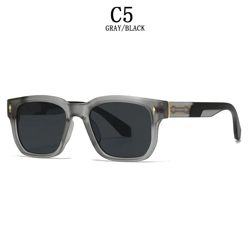 Lunettes de soleil carrées pour hommes — vacances, femmes, mode, rétro, 2025