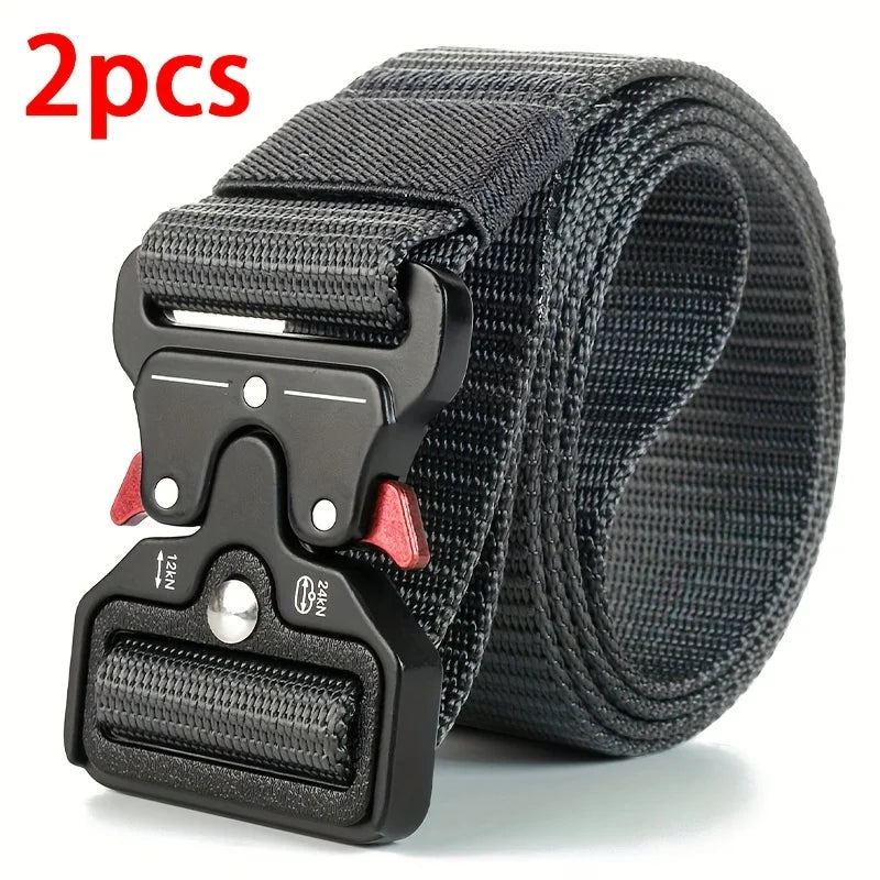 Versatile Tactical Belts for Men, Durable, Adjustable Design, for Outdoor Sports Enthusiasts, Pair with Jeans, for Men and Women, 1 Piece/2 Pieces