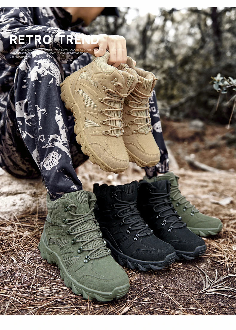 Tactiques améliorées bottes d'entraînement de Combat mâle en plein air Camping Anti-usure réponse rapide chaussures de randonnée pêche chasse baskets hommes