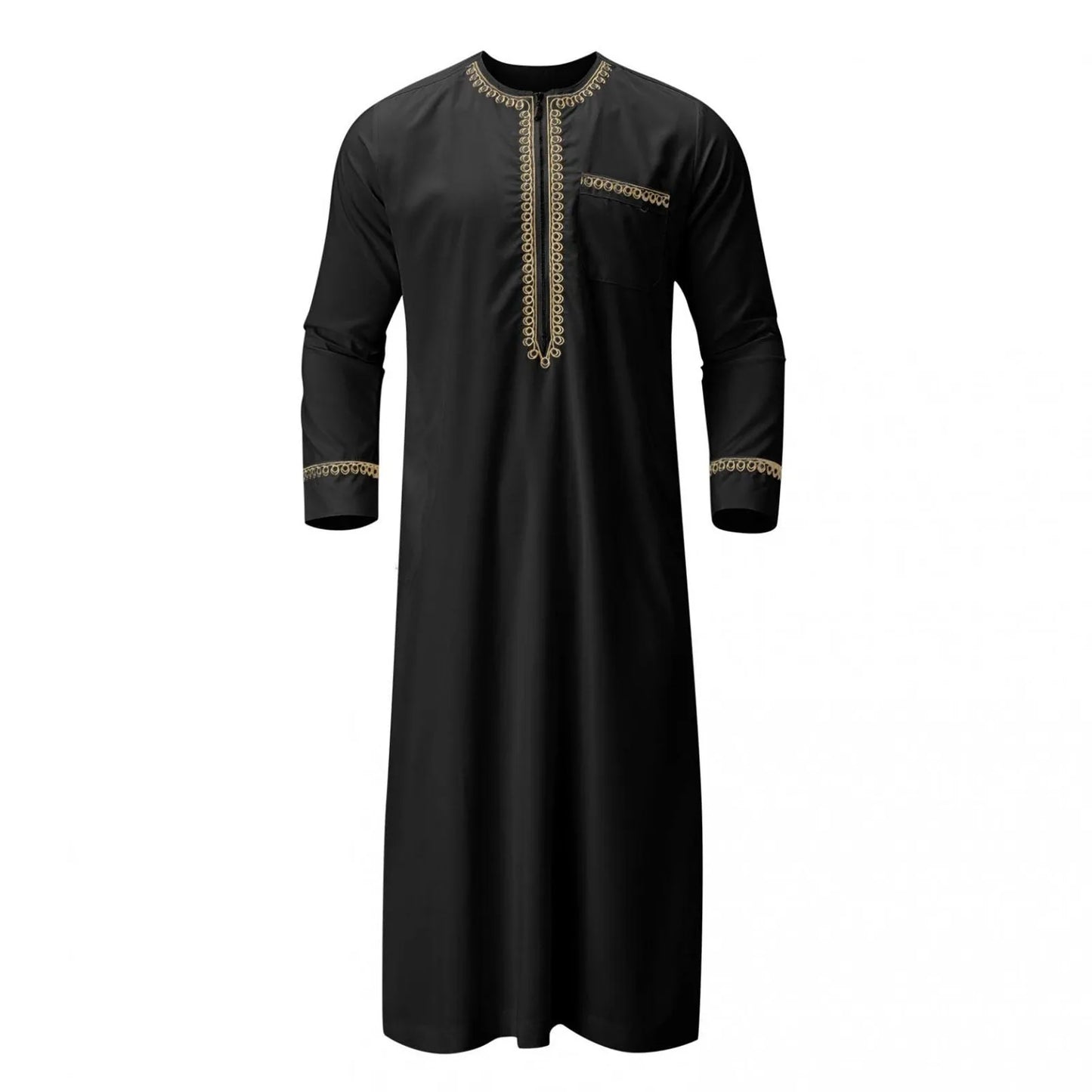Vêtements musulmans traditionnels pour hommes, chemise musulmane, robe d'aviation, royauté islamique, robe de Dubaï, col rond, manches longues, rétro, adt Abaya