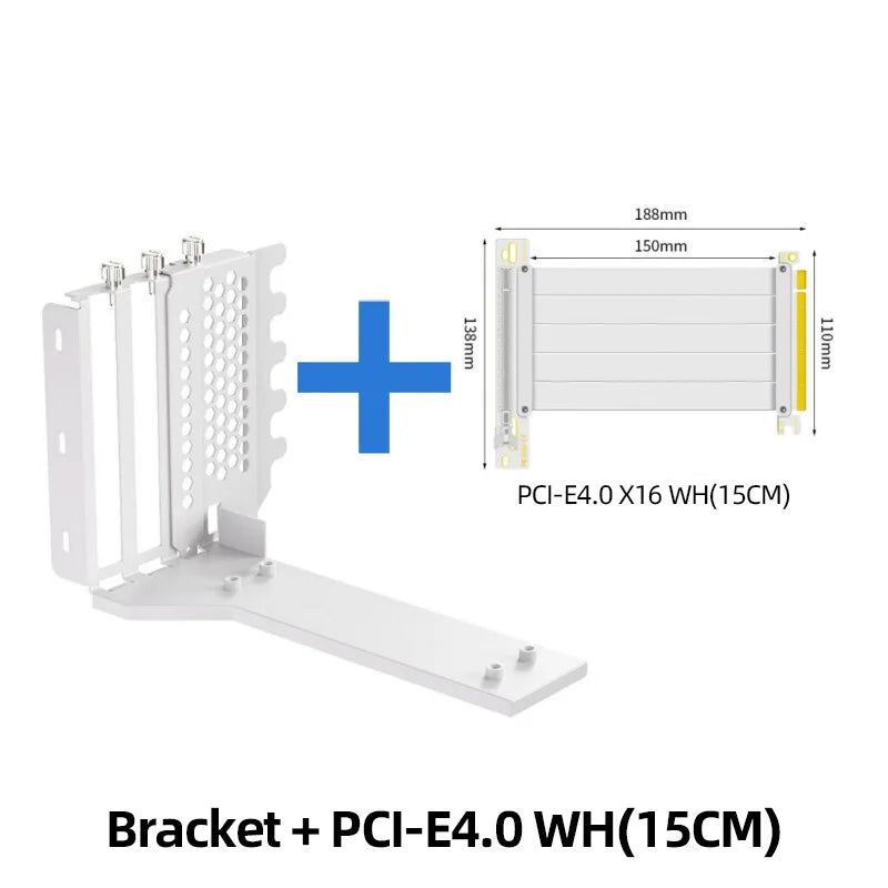 Teucer support de montage GPU Vertical support de carte graphique PC PCI-E 3.0/4.0x16 Anti-interférence Flexible 90 °   Câble d'extension