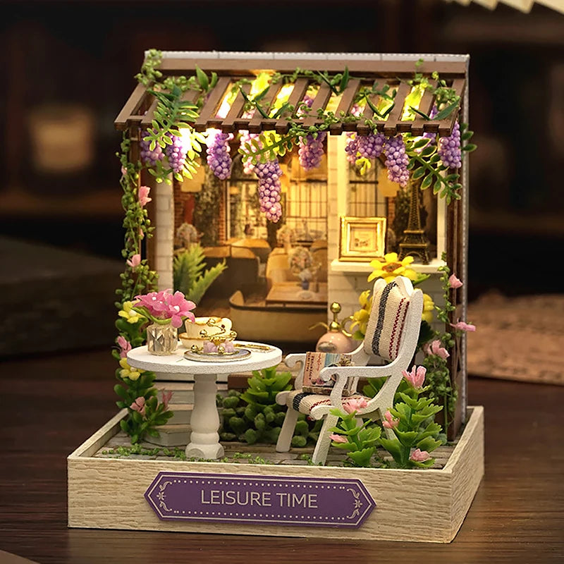 Wooden Dollhouse, 3D Puzzle, Building Model Kit, Small Room Toy Production, Bedroom Decoration with Furniture, Gifts