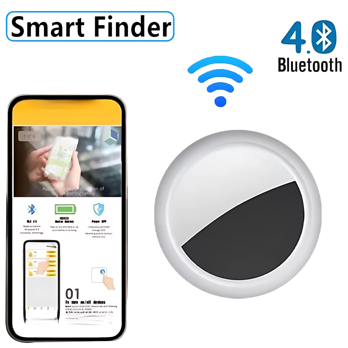Mini rastreador GPS inteligente Bluetooth, funciona con sistema Android e iOS, rastreador de escucha, Mini localizador global, detector de llaves para mascotas