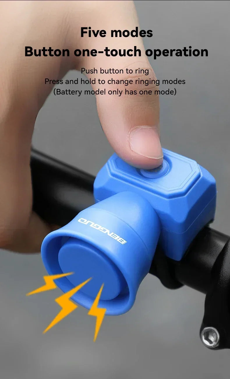 Nouveau klaxon de vélo VTT, chargement USB, sonnette électronique étanche, équipement d'équitation, accessoires de Scooter pour enfants