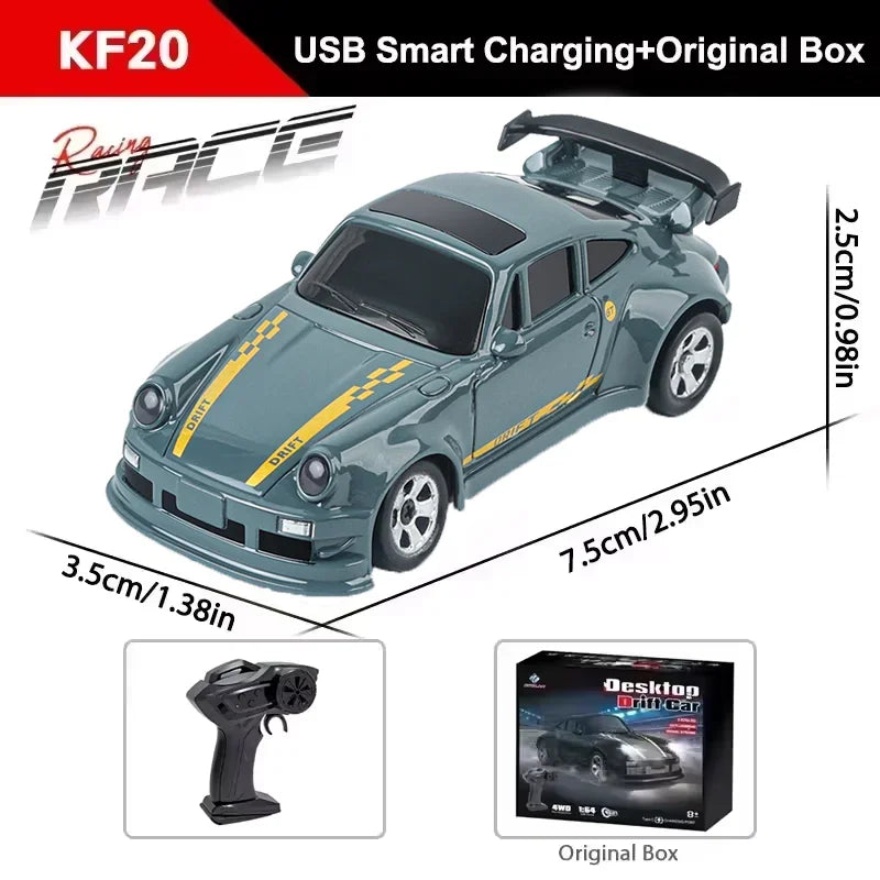 Hot Toy KF20 4WD RC Drift Car 2.4GHz Mini Remote Control Car 1:64 Scale Desktop Model Toys for Kids Boys Children Teens Gifts