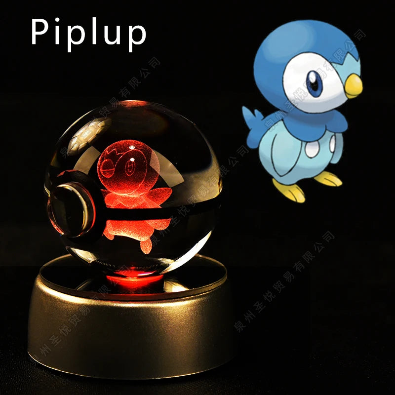 Boule de cristal 3D veilleuse — lampe en verre, statue, cadeau d'anniversaire pour enfants