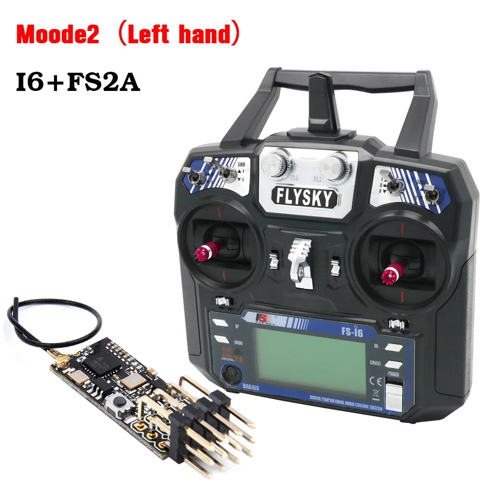 FLYSKY FS-i6 I6 2.4G 6CH Transmitter Radio Remote Control with iA6 iA6B X6B A8S R6B iA10B FS2A Receiver for RC Drone Airplane