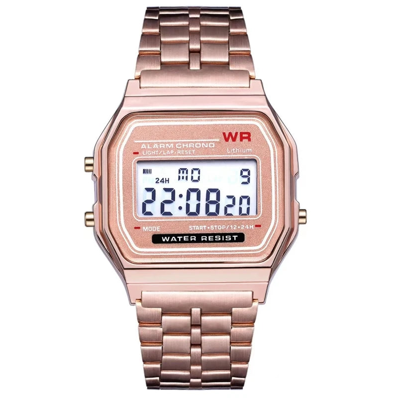 Montre Bracelet Acier LED Numérique Sport — Multifonction Électronique Homme Femme