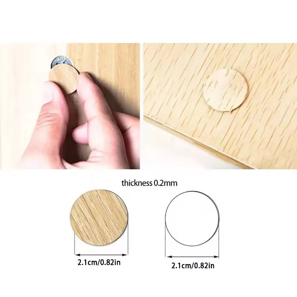 Tapas de tornillo autoadhesivas para muebles de madera, pegatinas para agujeros, manualidades de madera, escritorio y armario, adorno de pegatina MELArt, 54 unidades por juego