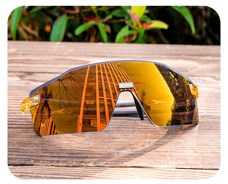 Lunettes de cyclisme photochromiques SCVCN pour hommes et femmes, lunettes de vélo de route et de VTT, lunettes de randonnée décontractées, coupe-vent
