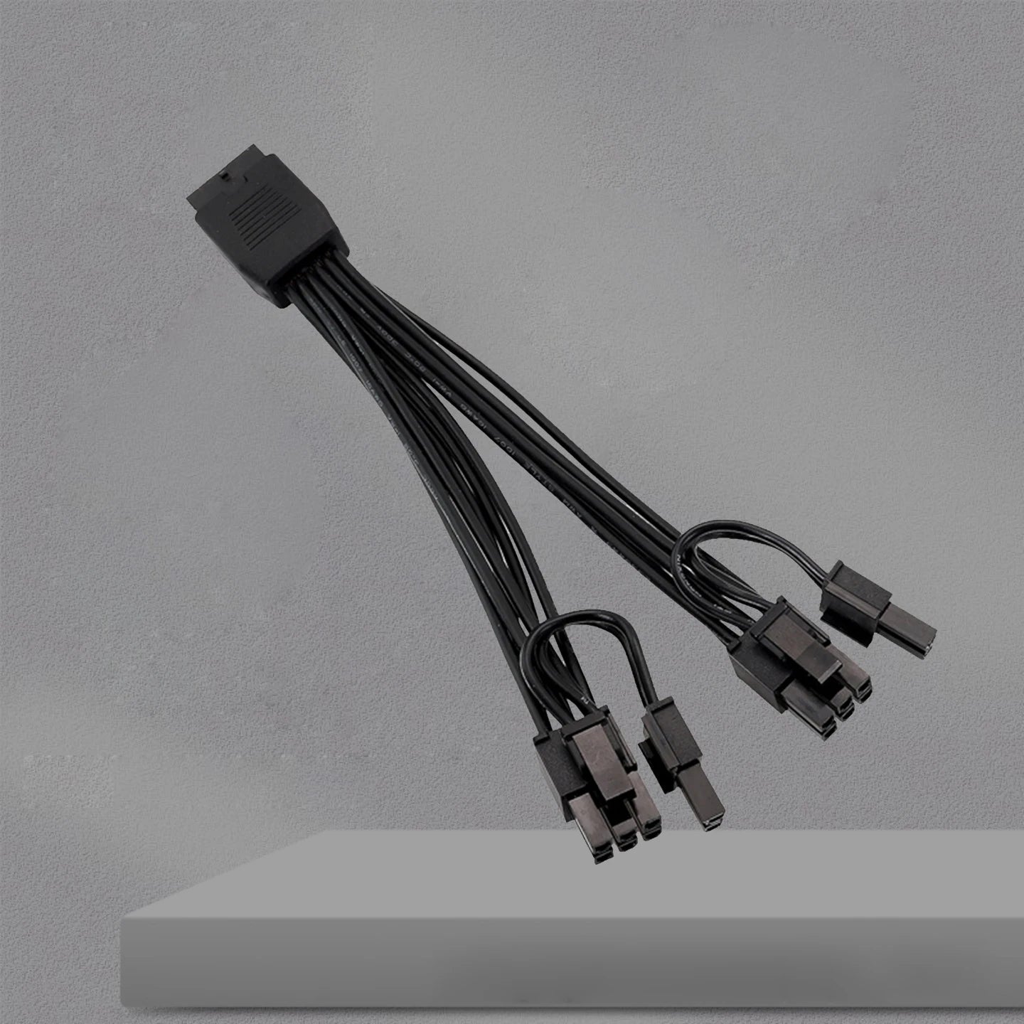 RGEEK – câble de carte graphique 12VHPWR, 15cm, Double 8 broches à 16 broches (12 + 4 broches), Extension GPU, câble adaptateur de répartiteur de puissance pour PC de bureau