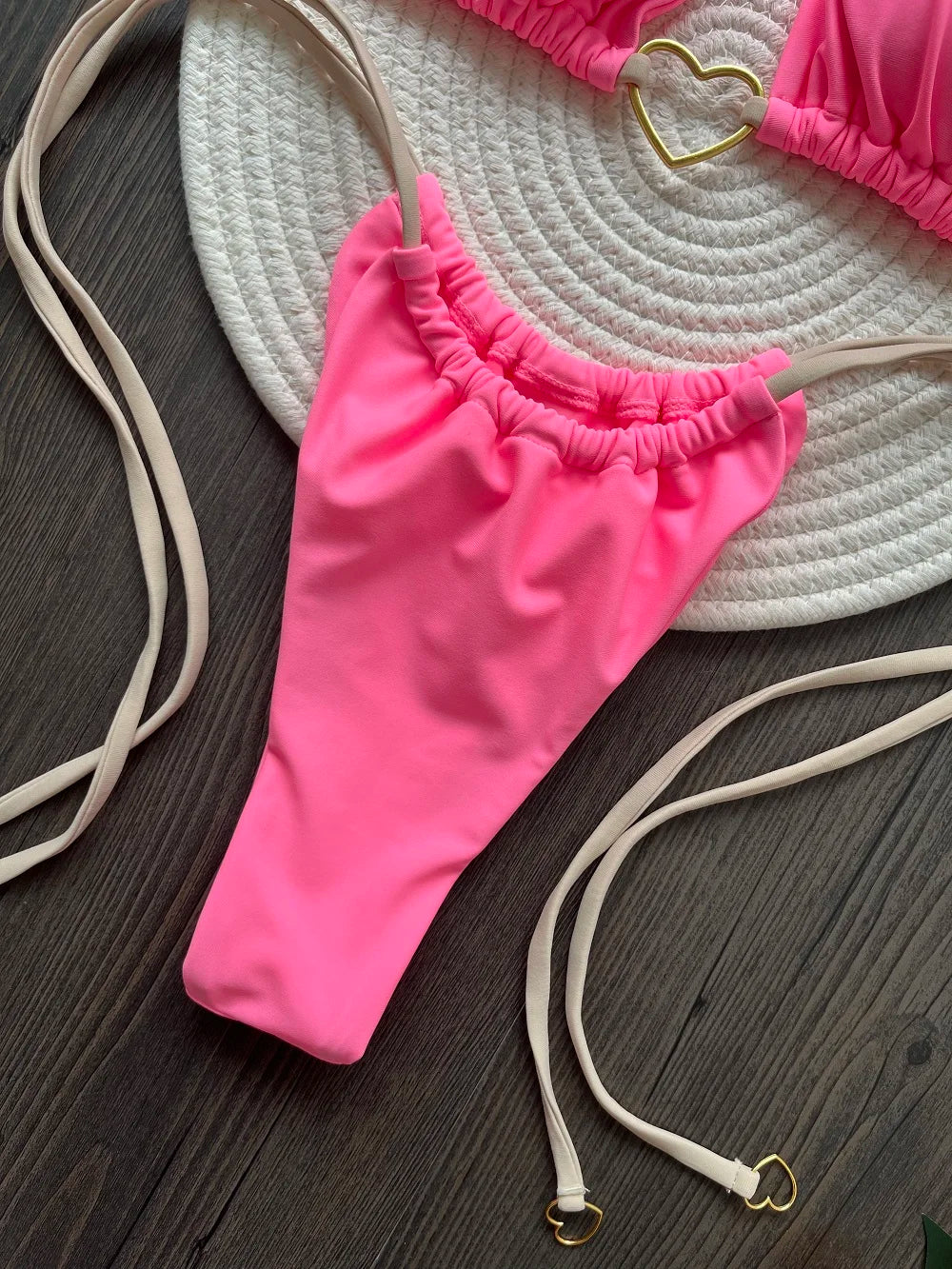 RUOTONSEPT-Maillot de bain deux pièces sexy pour femme, bikini brésilien, couleur unie, col licou, triangle, culotte tanga