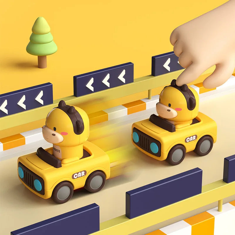 Cartoon Animal Car Toy - Press to Move Fun Vehicle Game for Kids