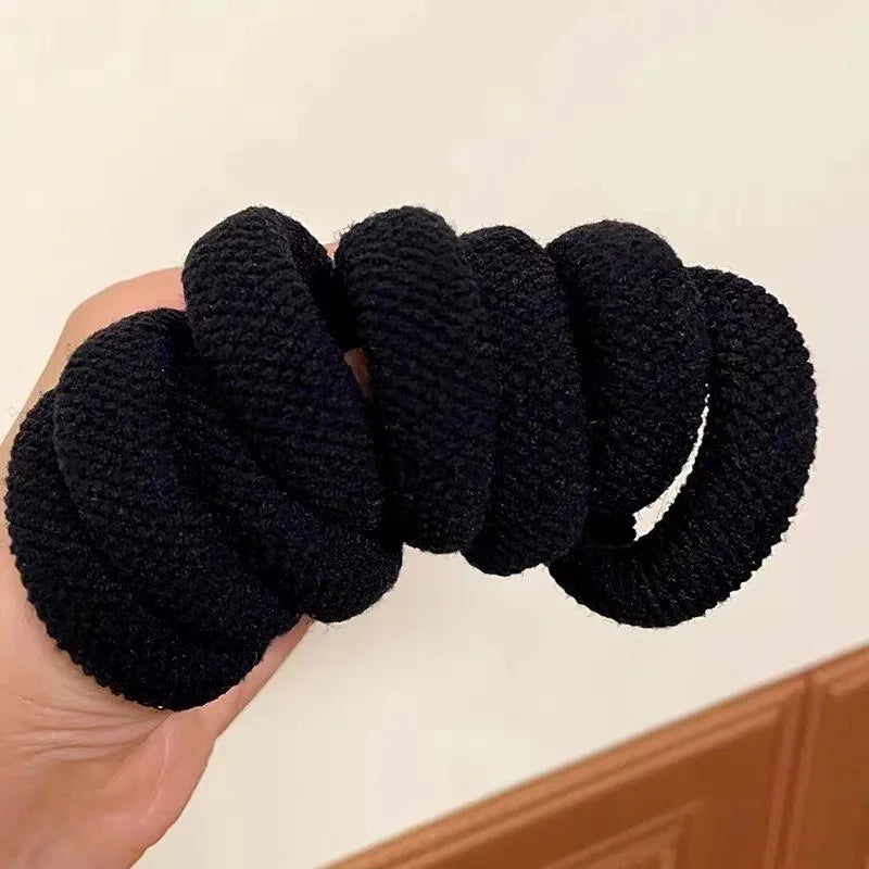 Chouchous simples et polyvalents, mélange de couleurs, haute élasticité, épais, respectueux des cheveux (couleur aléatoire), corde pour cheveux, 5/10