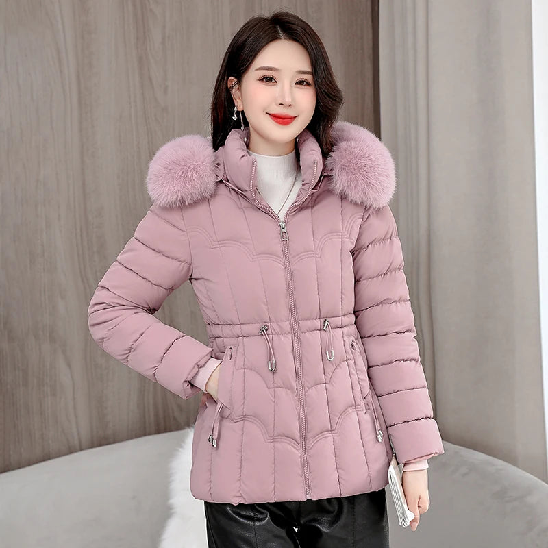 Doudoune femmes Parkas hiver 2025 — chaud, coton rembourré, manteau court à capuche