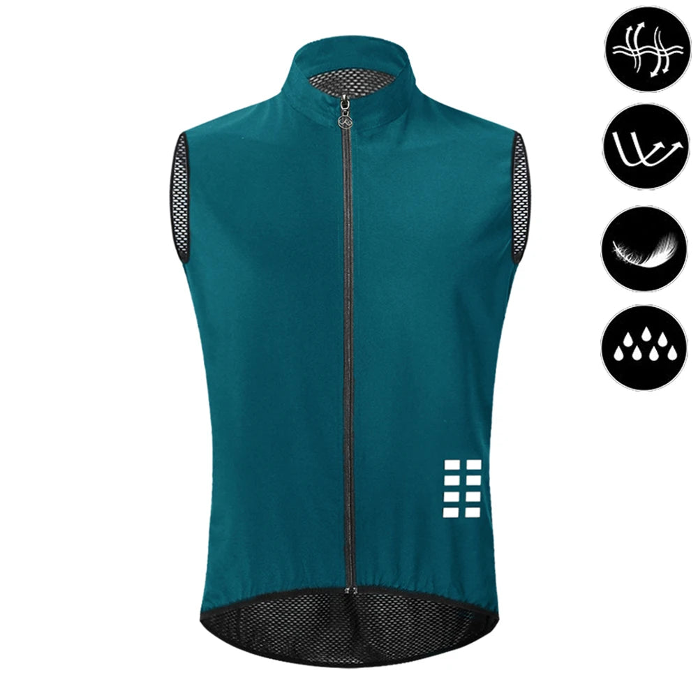 Gilets de cyclisme nuit sécurité pour hommes — sans manches, sport, VTT, vêtements vélo route