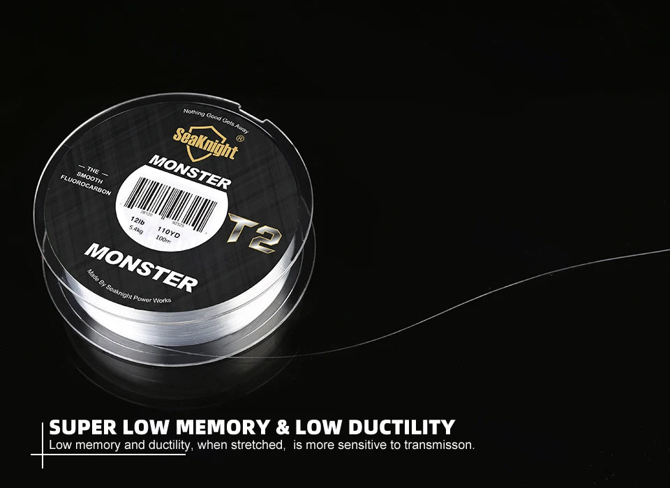 SeaKnight marque MANSTER T2 série 100% ligne de pêche en fluorocarbone 100M, ligne en Fiber de carbone 3-35LB mise à niveau ligne coulante pêche en mer