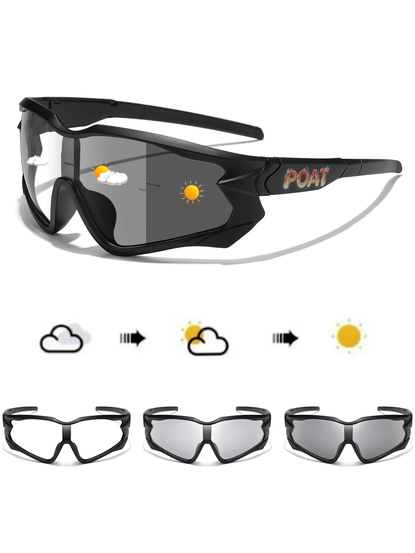 POAT tout nouveau Style lunettes de soleil photochromiques sport hommes femmes vtt vélo lunettes de vélo cyclisme pêche lunettes de course