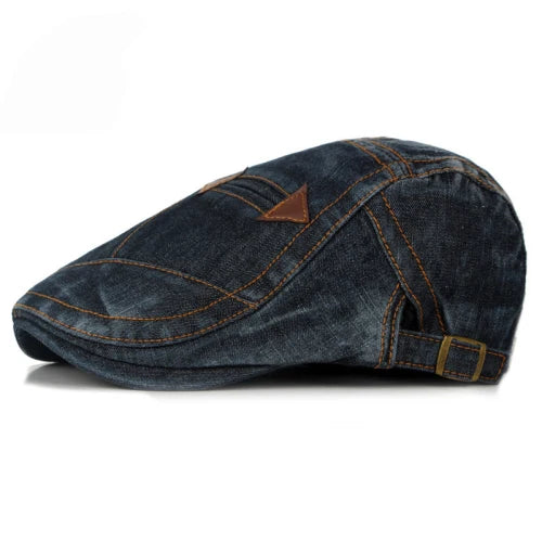 Béret Jean Denim Unisexe — Casquette Plate Mode Printemps Été