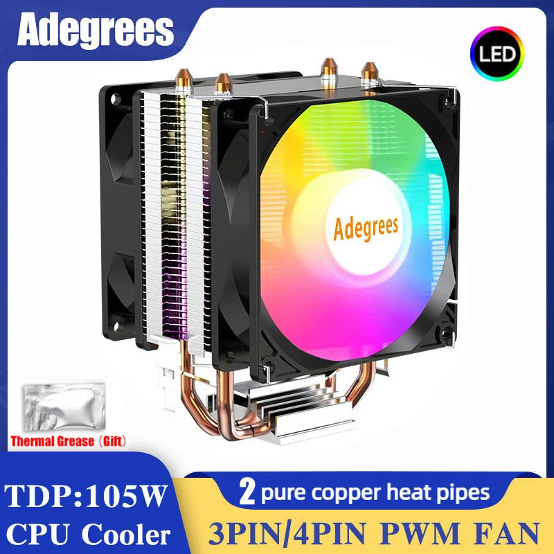 Refroidisseur d'air CPU X79 X99 3 broches PWM 4 broches ventilateur de refroidissement de processeur silencieux pour Intel LGA 1151 1155 1200 1700 2011 AMD AM3 AM4 radiateur PC