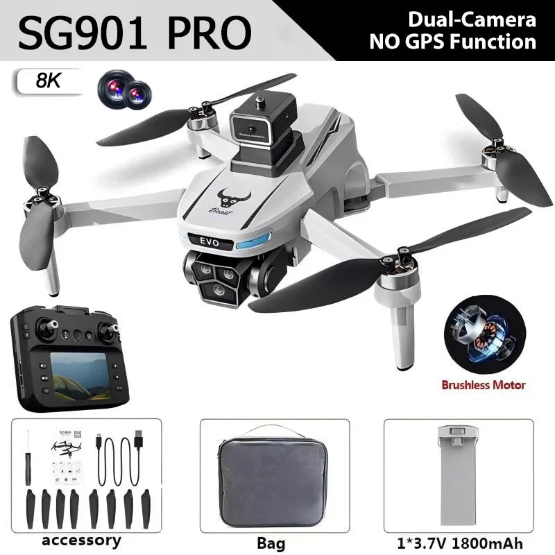 Drone GPS 8K professionnel — évitement d'obstacles, télécommande grand écran, pliable, moteur brushless