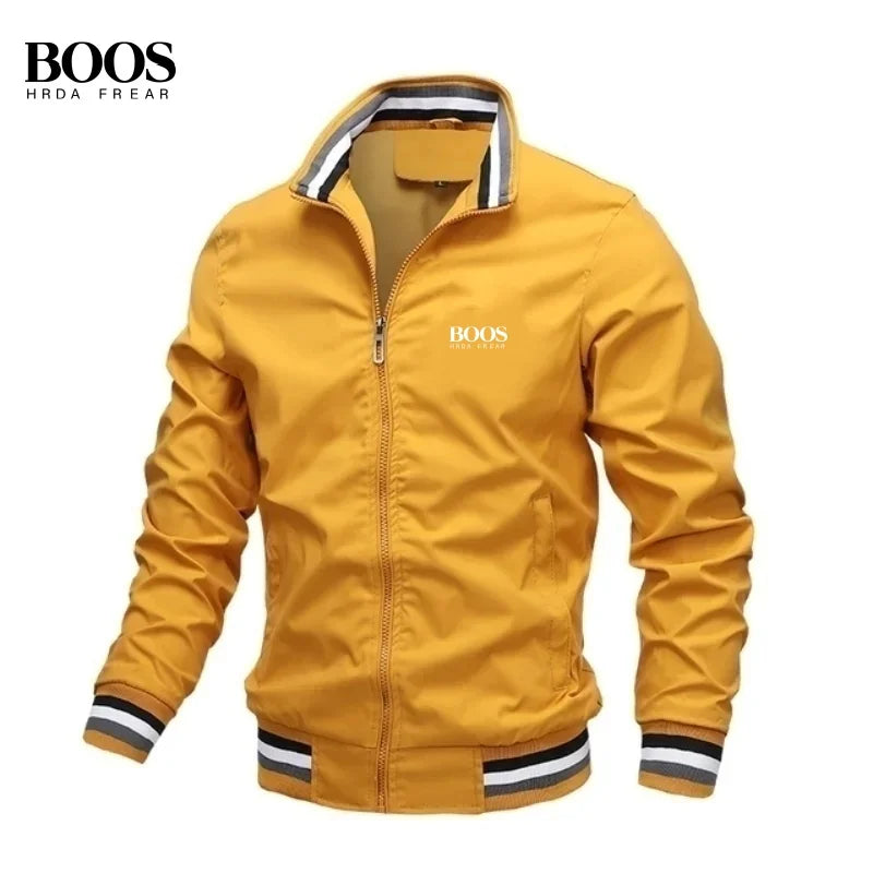 Veste zippée brodée pour hommes — baseball, sports plein air, décontracté, automne