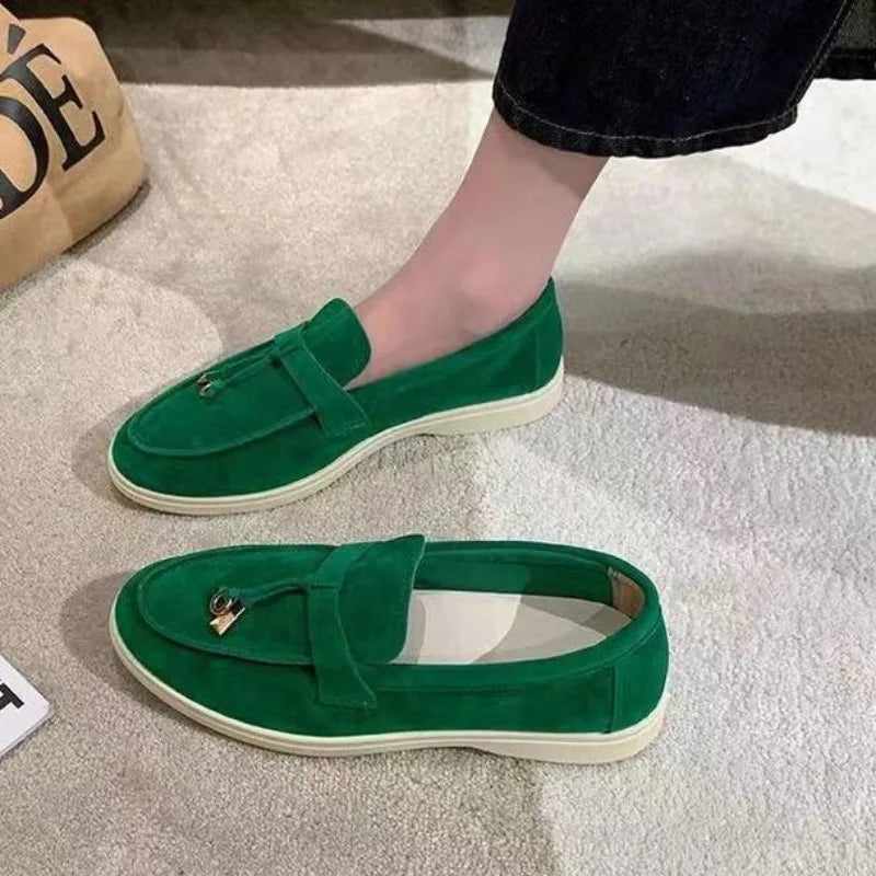 Women flats 2025 new trend spring autumn platform loafers casual suede ladies walking non-slip women's shoes Scarpe Da Donna