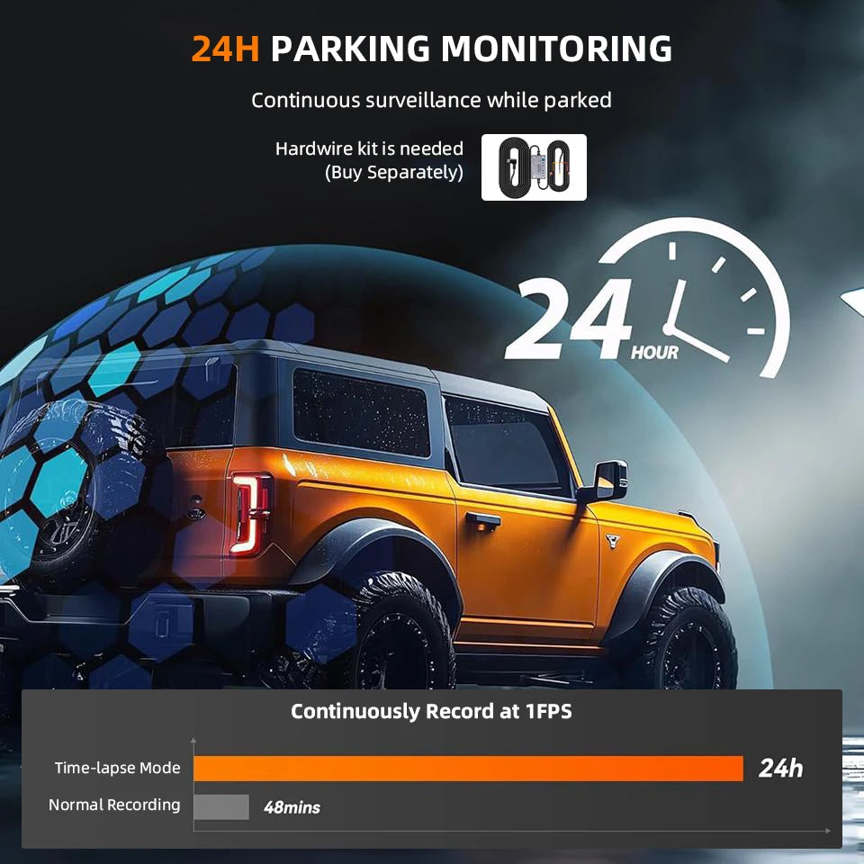 E-ACE A45P 4K WIFI GPS Coche DVR 12 Pulgadas Táctil IPS Pantalla Parque Retrovisor Opcional Cámara Trasera Dashcam Grabador de Vídeo